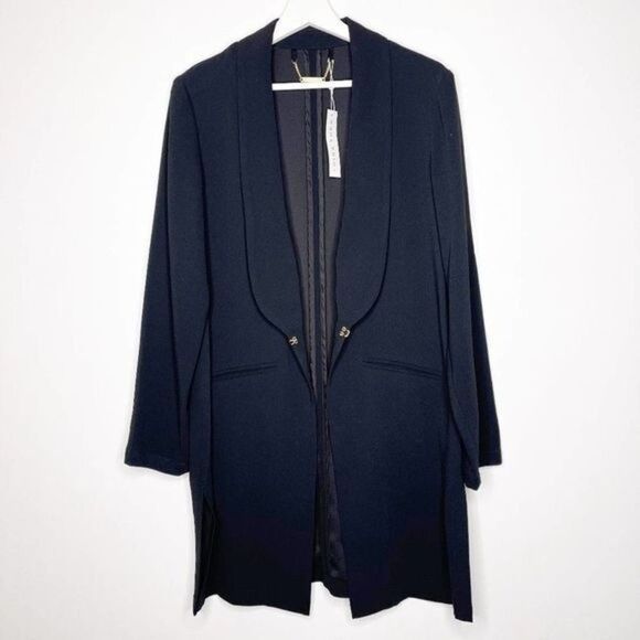 TRINA TURK Long Black Blazer Jacket - Picture 1 of 12